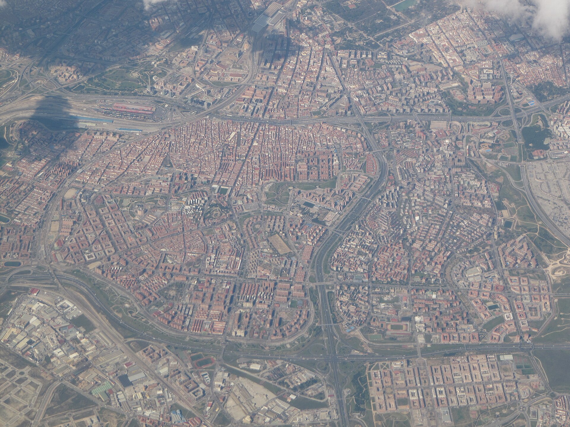 Vista aérea real de Puente de Vallecas